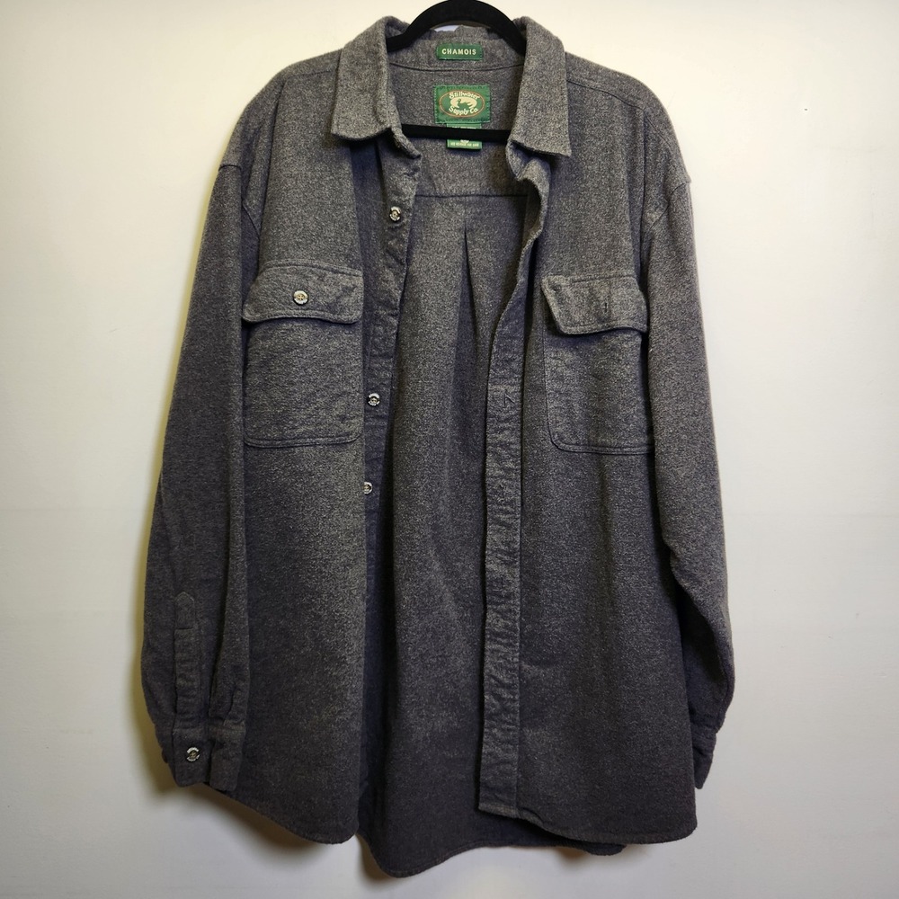 Stillwater Supply Co. Men's Heather Chamois Shirt 2XL Gray Flannel Cotton Pocket